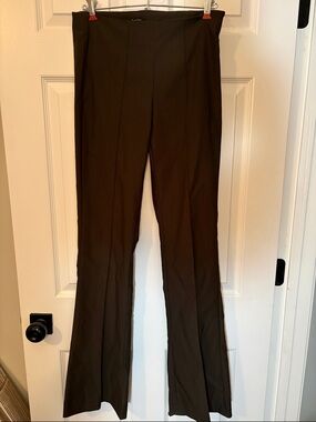 Massimo Dutti Olive Green Flared Trousers